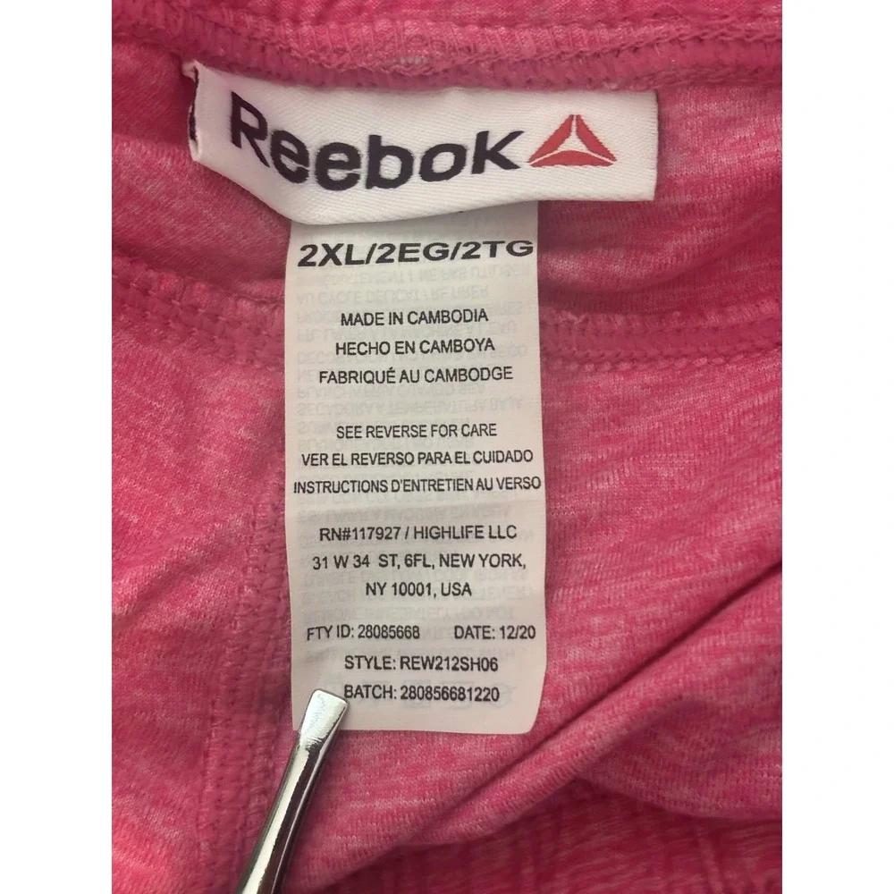 Reebok Athletic Performance Shorts 2XL Women Heathered Pink Red Activewear